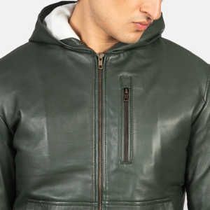 Chaqueta de invierno de diseño superior para hombre, cuello levantado, manga larga, cuero genuino, logotipo personalizado personalizable, impermeable, transpirable - Product Image 6