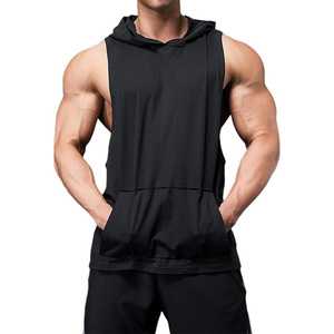 Débardeur à capuche pour homme, idéal pour la gym et l'entraînement décontracté, vente en gros, gilet à capuche sans manches pour homme, débardeur de sport - Product Image 1