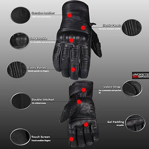 Guantes de Motocicleta de Larga Duración con Palma de Cuero Resistente y Cobertura Completa para los Dedos - Product Image 4