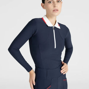 Camiseta de equitación ligera que absorbe la humedad, tejido elástico transpirable, top deportivo para mujer para montar a caballo en verano - Product Image 6