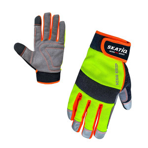 Gants de mécanicien Skatiq SG-2415 haute visibilité en peau de chèvre et nylon, compatibles écran tactile, antidérapants, imperméables, de haute qualité, pour la sécurité - Product Image 4