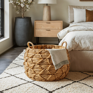 Venta al por mayor cesta de jacinto de agua natural hecho a mano ecológico duradero ligero organizador decorativo de Vietnam - Product Image 3