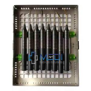 Periotomo Periodontal Flexible, Recto y Curvo, Instrumento de Implante Dental, 8 Piezas, Acero, Manual, Profesional - Product Image 4