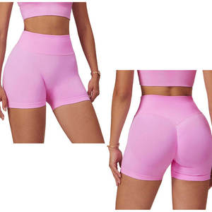 Shorts de sport taille haute pour femmes, pantalons de yoga, séchage rapide, ceinture côtelée, respirant, shorts de course, shorts de sport, shorts de yoga - Product Image 1