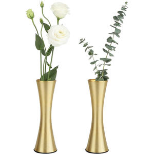 Design moderne Vase à fleurs en métal doré mat Décoration intérieure de luxe Arrangements floraux époustouflants Pots de fleurs à revêtement en poudre Jardinières - Product Image 1