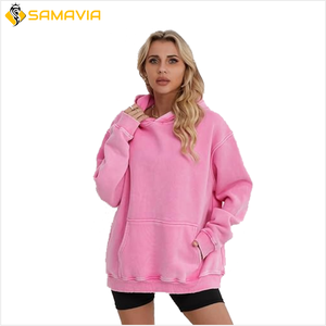 Elegante Sudadera con capucha de lavado ácido de gran tamaño para hombres y mujeres 100% algodón ropa de moda urbana con pantalones de chándal para invierno - Product Image 5