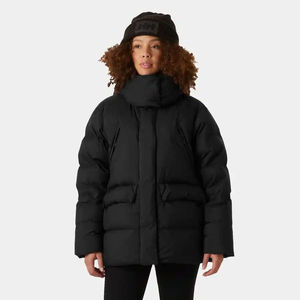 Veste matelassée en duvet de qualité supérieure pour femmes noires avec capuche réglable et manteau d'hiver à bulles, chaude et élégante - Product Image 1