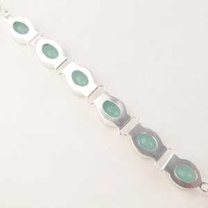 Aqua Chalcedony <b>Charm</b> <b>Bracelet</b> Handmade 925 Sterling <b>Silver</b> Zircon Oval Cut Luxury Jewelry for Women Anniversary Engagement - Product Image 4
