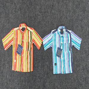 Meilleures chemises de mode d'été imprimées T-shirts personnalisés en coton respirant à motif géométrique à manches courtes pour garçons décontractés - Product Image 6