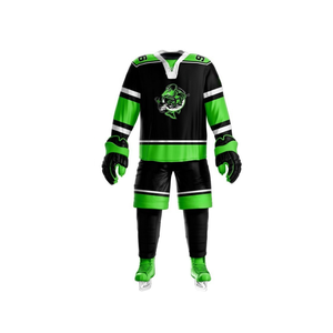 100% Polyester Respirant Hockey Sur Glace Sportswear Teamwear Jersey Pantalon Ensemble avec Impression Par Sublimation Uniformes Personnalisés - Product Image 6