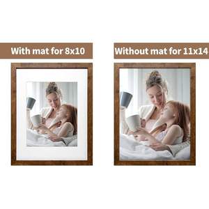 <b>Set</b> of 2 Premium Modern Brown 11x14 Wooden Photo <b>Frames</b> for Office and <b>Gallery</b> Wall Decoration Home Decor Christmas Gifts - Product Image 3