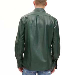 Chemise en cuir durable pour hommes avec une qualité de couture supérieure, élégante pour la mode décontractée et motard. - Product Image 6