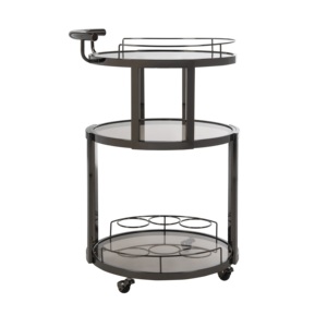 Chariot de service en miroir et en fer de qualité supérieure Chariot de service décoratif de taille et de forme personnalisées - Product Image 1