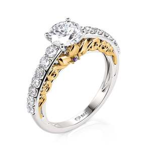 Jeulia 18K Gold Plated Diamond Inlay Crown Engagement Ring-Fashionable Korean Trendy Style - Product Image 2