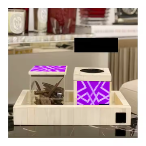 Brûleur Bakhoor en demande Top Rated Mubkhar Gift Set Luxe Os & Nacre Incrustation Brûleur Bakhoor avec plateau en acrylique 2025 - Product Image 1