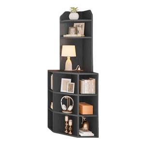 Étagère Moderne en Bois de Caoutchouc 50x50x160cm Design Gain de Place pour Bureau à Domicile & Salon/Salle à Manger KS68240 - Product Image 1