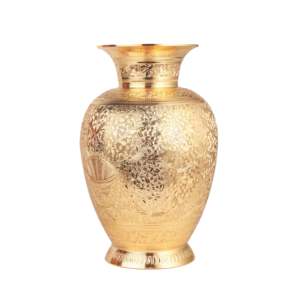 Modern Taper Shape Iron Metal Flower <b>Vase</b> with <b>Gold</b> Embossed Design Sustainable Indoor Outdoor Tabletop Decor for Home Office - Product Image 4