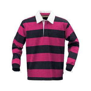 Venta al por mayor personalizar 100% algodón Rugby camisa peso pesado 320gsm bordado Logo Rugby Jersey bordado técnica tarifa al por mayor - Product Image 1