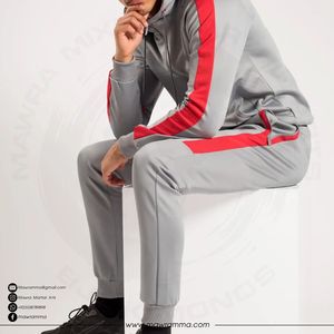 Ensemble de survêtement personnalisé OEM de haute qualité en polaire polyester avec appliques, bandes latérales sublimées, respirant et écologique pour la course et le jogging - Product Image 4