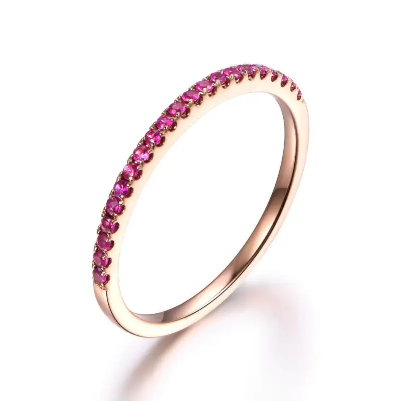 Pink Imitation Solid 925 Sterling Silver Minimalist Design Women Girls Wedding Engagement Valentine Day Gift Ring