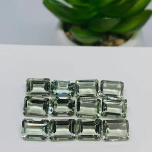 หินทรงเหลี่ยมตัดสีเหลืองมะนาว AA สีเขียวธรรมชาติหินสำหรับทำเครื่องประดับได้รับการรับรองจากบุคคลที่สาม5-8กะรัต - Product Image 1