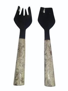 Servidores de Ensalada Más Vendidos, Recubiertos de Resina, 11 Pulgadas, Modernos, Ecológicos, Aptos para Lavavajillas, Utensilios para Ensalada, Cocina, Hechos en India - Product Image 5