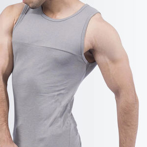 Nueva camiseta sin mangas personalizada para hombre 100% algodón con cuello de capucha estilo informal y deportivo para culturismo diseño de punto 3D muscular - Product Image 4