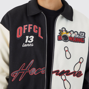 Chaqueta Varsity Vintage para Hombre OEM 2024, Holgada, de Lujo, Resistente al Viento, con Logotipo Personalizado Bordado, Mangas de Cuero Transpirables, Gran Venta - Product Image 6