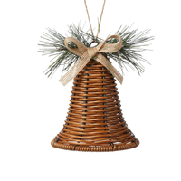 Cloches de Noël en rotin écologiques pour décor de vacances rustique