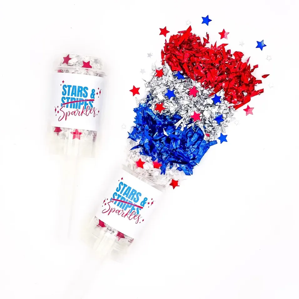 Nicro Patriotic America Party Favors Independence Day Biodegradable Celebration 4th Of July Party Tissue Push Confetti Poppers