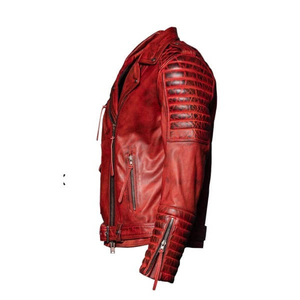 Chaqueta de cuero para hombre, estilo de motocicleta de invierno, cuero Natural, Frente suelto, a prueba de viento, impermeable, abrigo de motorista, cuero personalizado - Product Image 3