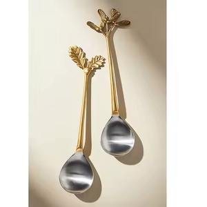 ชุดเซิร์ฟสลัดทองเหลืองชุดเครื่องใช้บนโต๊ะอาหารสำหรับเสิร์ฟอาหาร - Product Image 1