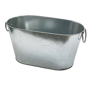 Galvanized Metal Ice Buckets with Customized Logo for Beer <b>Drinking</b> Food Storage Handmade Bucket Custom Rate - Product Image 4