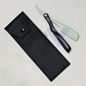 High Quality Men Pinch Style Barber Razor <b>Plastic</b> Handle Manual Folding Single <b>Edge</b> Cut Throat Leather Pouch Shaving Knife - Product Image 6