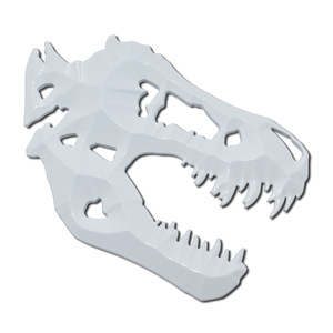 White Chrome T-Rex Metal <b>Decorative</b> <b>Plate</b> Emblem 2mm Thick Hanwell Brand MetalHead Collection - Product Image 1