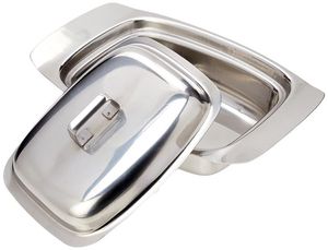 Beurrier en acier inoxydable de style intemporel avec couvercle sécurisé et extérieur brillant idéal pour la présentation et le stockage dans la salle à manger - Product Image 5