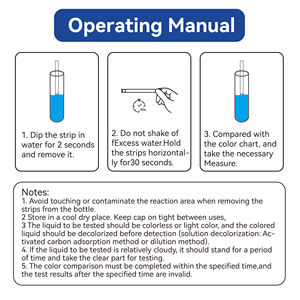 W-1 de vente chaude, approvisionnement d'usine, bandelettes de <span class=keywords><strong>test</strong></span> d'eau pour le peroxyde, 0-100 <span class=keywords><strong>PPM</strong></span> - Product Image 4
