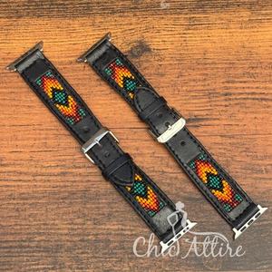 สายนาฬิกาลูกปัดหนังแท้สำหรับสตรีสายหนังวัวแท้แบบถอดง่าย - Product Image 1