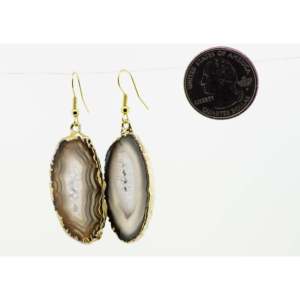 Pendientes de ágata dorada - Product Image 2