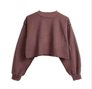 เสื้อสเวตเตอร์เสื้อกล้ามครอปของผู้หญิงเสื้อสเวตเตอร์แบบเรียบ - Product Image 3