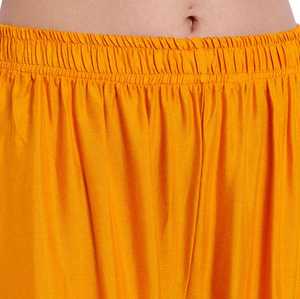 Mujer Casual cintura media mostaza rayón viscosa Palazo transpirable y elástico para verano teñido liso - Product Image 3