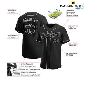 Camisetas de béisbol auténticas en negro y gris personalizadas asequibles-Ropa deportiva Premium Precios al por mayor - Product Image 4