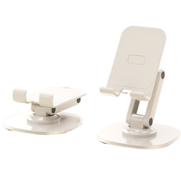 Support de téléphone portable universel pliable et réglable à double axe en métal, rotation à 360 degrés, pour bureau, vente en gros directe
