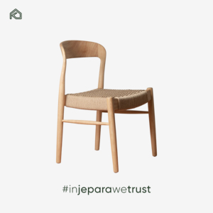 Modern Teak Wood Dining Chair Woven Seat Comfortable Ergonomic Upholstered Waterproof Solid Wood Legs Scandinavian Minimalist - Product Image 2