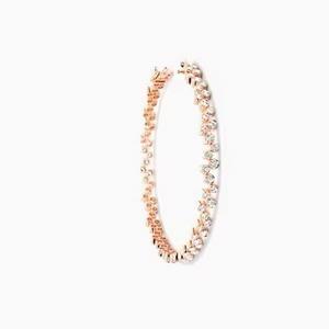 Pulsera de tenis de diamante moissanite de alta calidad, brazalete de joyería fina de oro rosa clásico para mujer, regalo perfecto para fiesta - Product Image 4