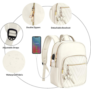 <span class=keywords><strong>Sac</strong></span> à <span class=keywords><strong>dos</strong></span> personnalisé nœud papillon mignon <span class=keywords><strong>sac</strong></span> à main mode mini <span class=keywords><strong>sac</strong></span> à bandoulière avec port de charge USB <span class=keywords><strong>sac</strong></span> à <span class=keywords><strong>dos</strong></span> de voyage léger et étanche - Product Image 3