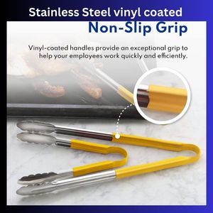 ที่คีบอาหารสแตนเลสสตีลอุปกรณ์ทำบาร์บีคิวในครัวซิลิโคนทนความร้อนสำหรับใช้ในบ้าน - Product Image 6