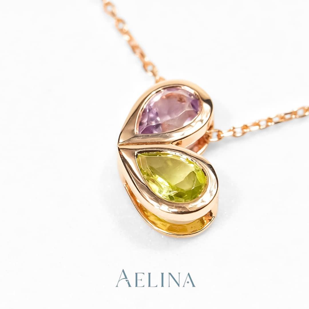 Lavender amethyst + Peridot