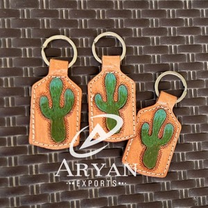 Llaveros de cuero tallados a mano, llaveros de cuero con forma exótica bonita, accesorios de cuero, llaveros bonitos para unisex - Product Image 1