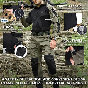 Camisas tácticas de poliéster/algodón de punto sólido transpirable de secado rápido para hombres ropa al aire libre ligera - Product Image 3